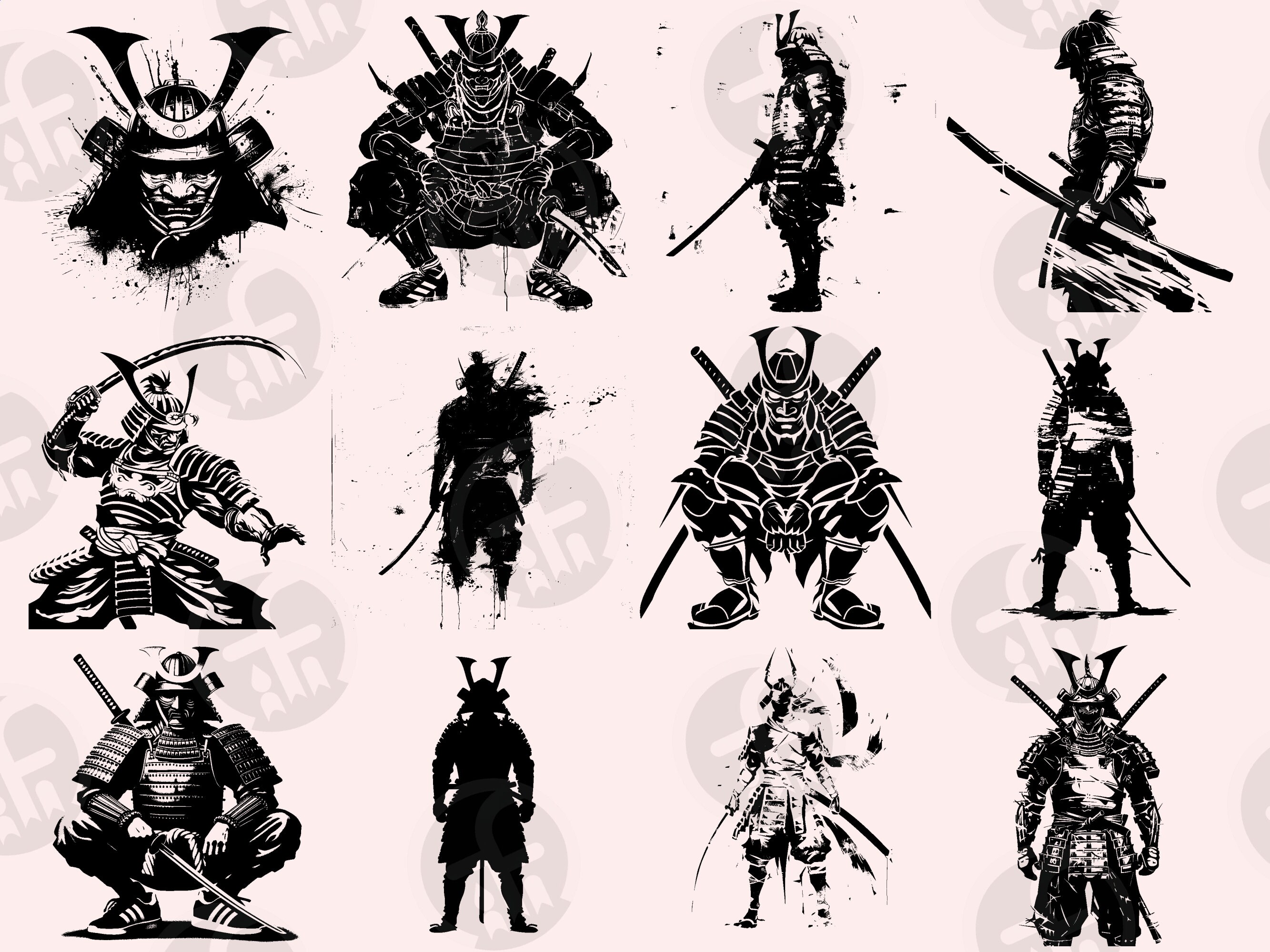Samurai SVG Bundle: 96 Japanese Warrior Cut Files (digital Download) - Etsy