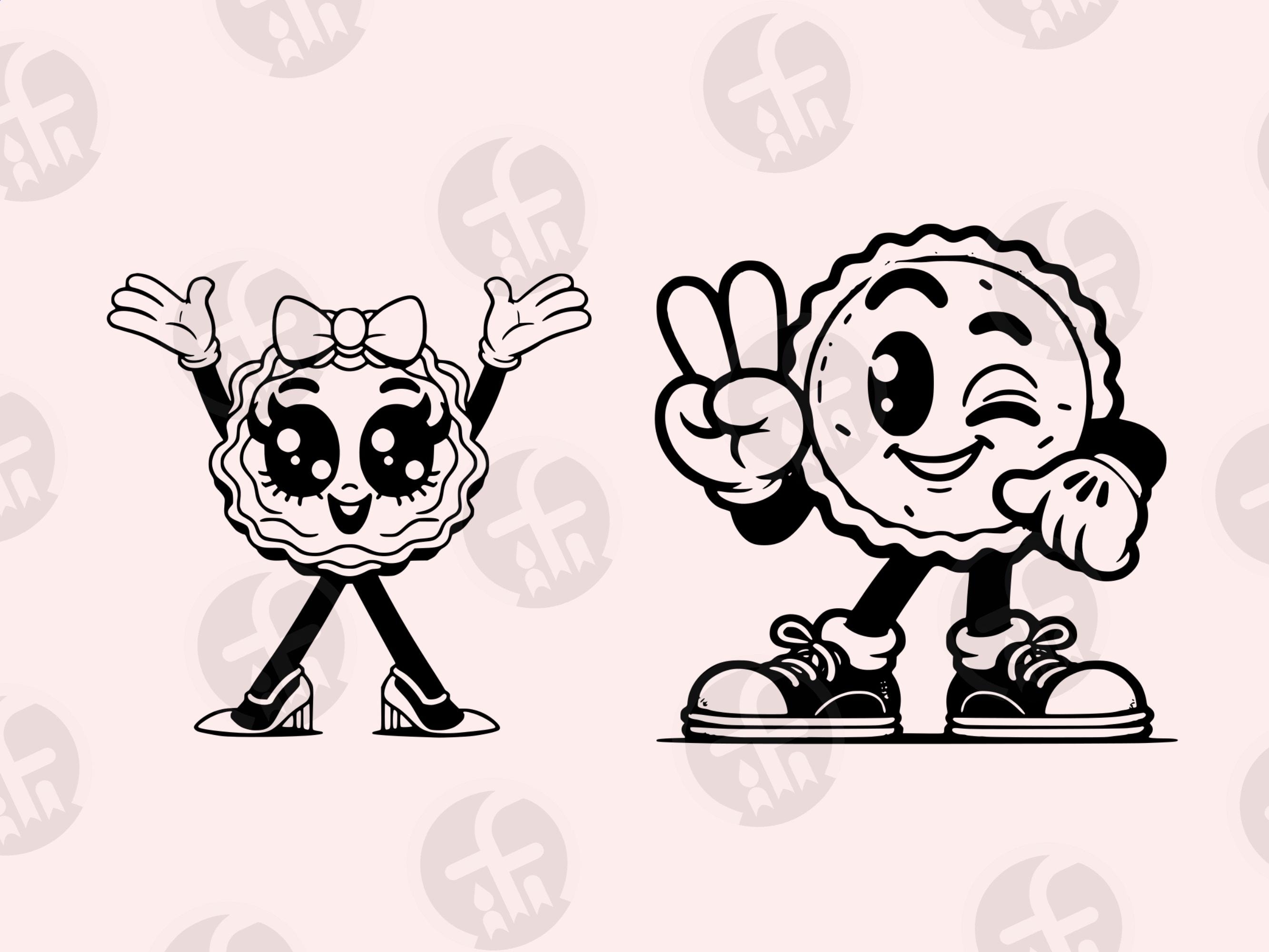 Cream Pie Cartoon Clipart: 18 Whimsical Designs (SVG/PNG) - Etsy