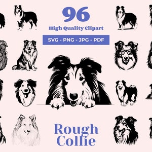 Collie SVG Bundle - 96 Schnittdateien - Hütehund - Lassie Hund - Perfekt für Cricut und Bastelprojekte