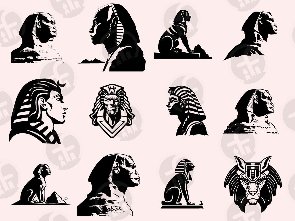 Egyptian Sphinx SVG Clipart Bundle – 84 Unique Designs (digital ...