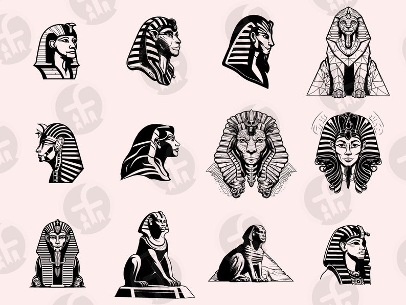 Egyptian Sphinx SVG Clipart Bundle – 84 Unique Designs (digital ...