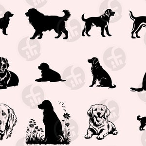 Golden Retriever SVG Bundle 96 Cut Files Lovable Dog Breed Art Cricut ...