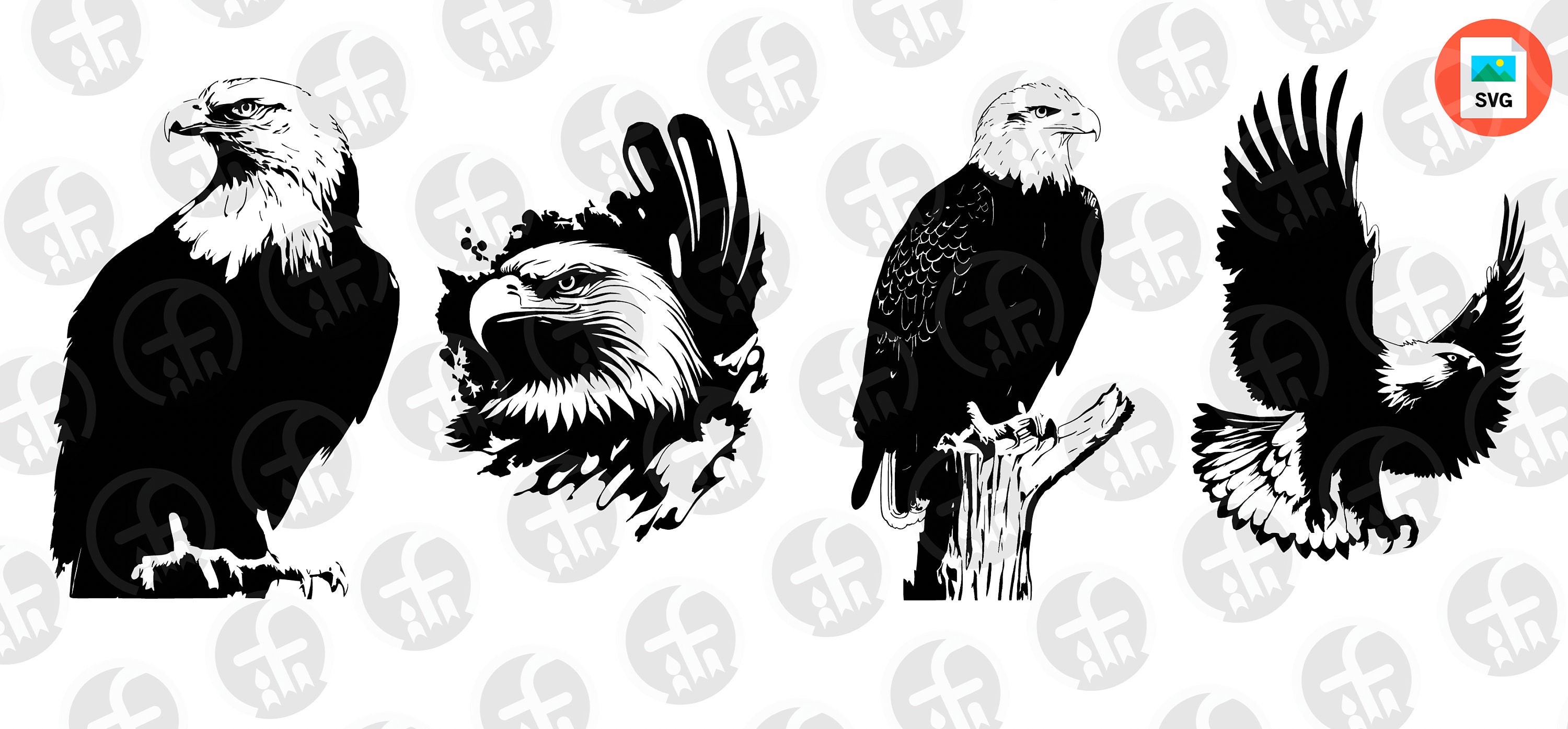 Bald Eagle SVG Bundle 12 Unique Designs SVG & PNG Eagle - Etsy