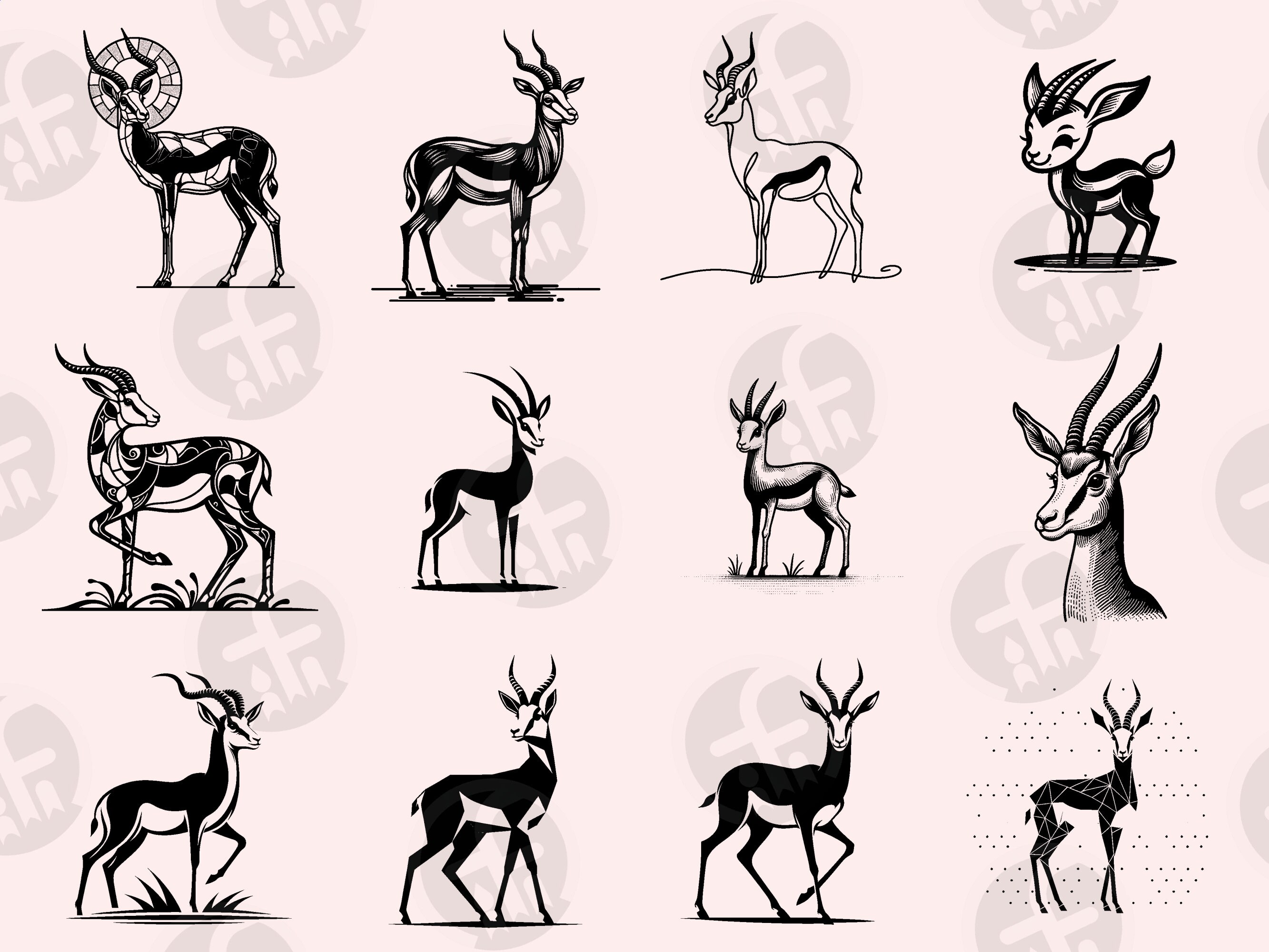 Springboks Rwc Svg Springbok SVG Clipart Bundle: Safari Animal Designs (digital Download ...