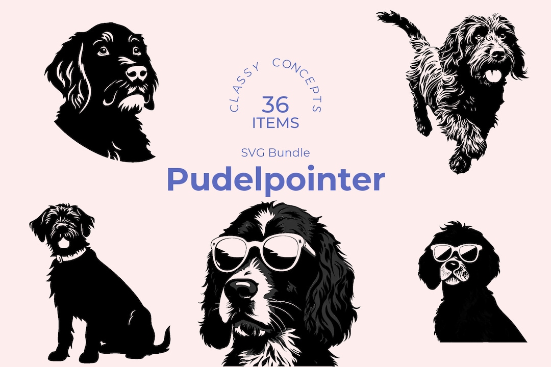 Pudelpointer SVG Bundle - 36 Cut Files - Versatile Hunting Dog Art ...