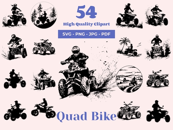 Quad Bike SVG Bundle: 54 Offroad Motorbike ATV Designs (Digital Download)