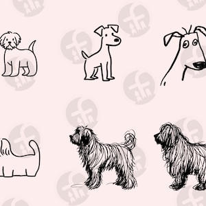 Dogs Line Art SVG Bundle - 36 Cut Files - Minimalist Cat Clip Art ...