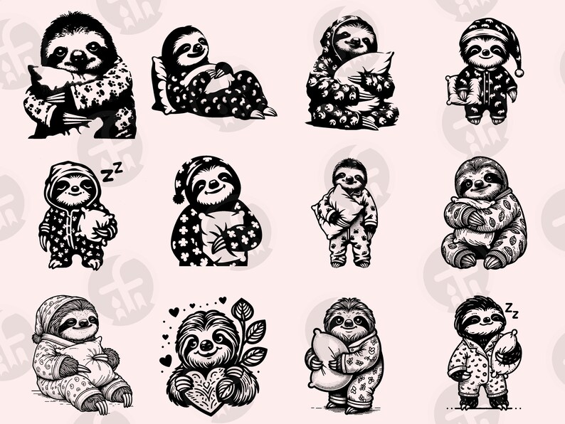 Sloth SVG Bundle: 96 Designs for Cricut, Laser Cutting, Sublimation ...