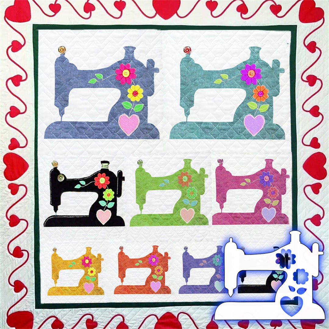 Cute Sewing Machine Template Set, Quilt Template, Diamond Ruler, Sewing