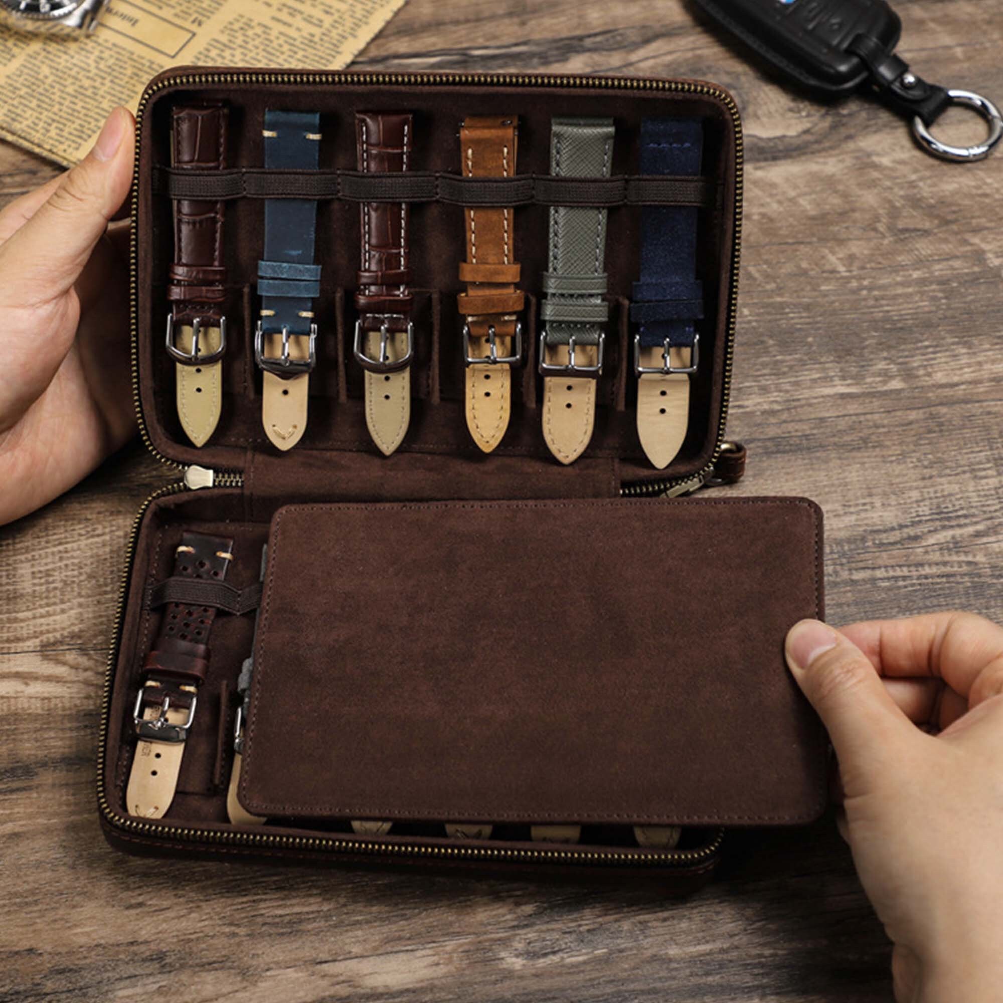 Leather Watch Strap Box,personalized Watch Bands Organizer,apple Watch