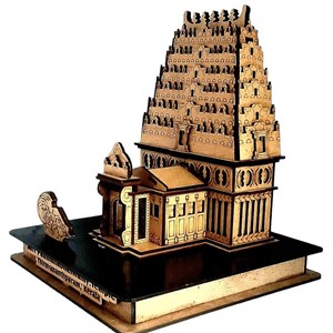 Shri Padmanabhaswamy Temple, Thiruvananthapuram, Kerala , A wooden Handmade replica/Modal of Hindu Temple, A laser cut temple imagem 2