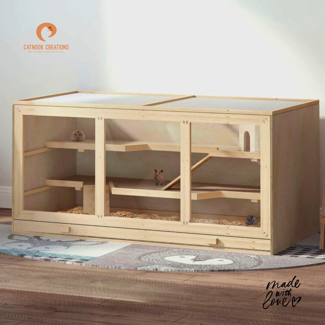 3-tier Wooden Large Hamster Cage Hutch Exercise Play Pet - Etsy