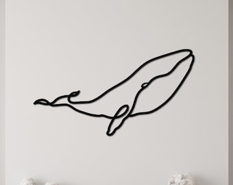Wooden Whale Wall Art, Wooden Wall Decor, Wooden Whale Wall Hanging, Christmas Gift, Gift for Her, Housewarming Gift, Sealife Wall Art