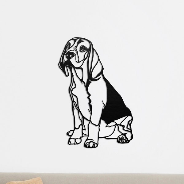 Décor mural Beagle, Art mural Beagle Dog, Art mural découpé au laser, Cadeau de pendaison de crémaillère, Décor d’art mural en bois, Cadeau pour elle, Cadeau de Saint-Valentin