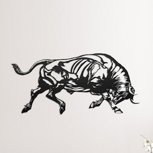 Bull Wall Art, Wooden Bull Wall Art, Gift for Her, Bull Wall Decor, Wooden Wall Art Decor, Bull Wall Sign, Wall Decoration, Wooden Bull Art