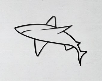 Minimalist Shark Wall Decor, Shark Wall Art, Wooden Wall Art, Housewarming Gift, Ocean Wall Art, Gift for Her, Wooden Shark Wall Sign