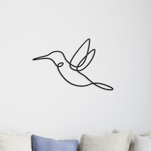 Minimalist Hummingbird Wall Art, Hummingbird Wall Art, Wooden Wall Art, Housewarming Gift, Bird Wall Art, Gift for Her, Christmas Gift