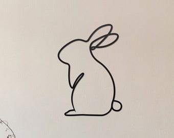Wooden Rabbit Wall Decor, Wooden Bunny Decoration, Wooden Rabbit Wall Hanging , Mdf Wall Art, Nursery Wall Decor, Minimalist Bunny Wall Sign