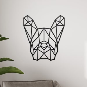 French Bulldog Wall Art, Wooden Dog Wall Art, Wooden Dog Wall Sign, Gift for Dog Lover, Wooden Wall Decoration, Geometric Dog Portrait