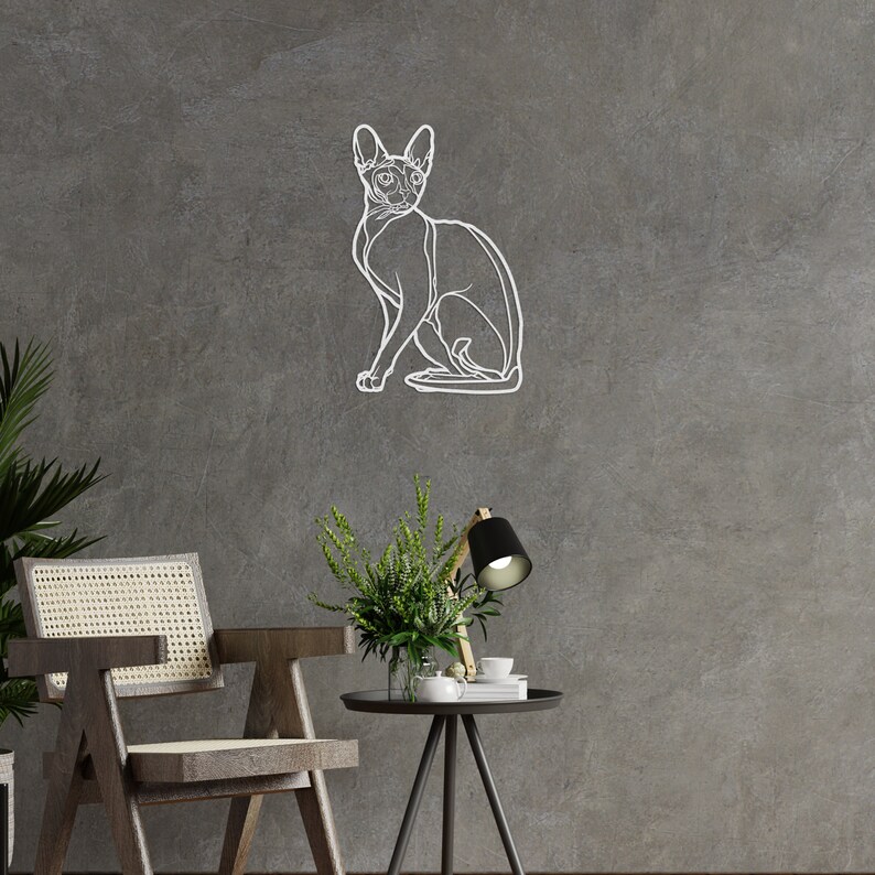 Sphynx Cat Wall Art Wooden Cat Wall Art Gift for Her Wooden Etsy