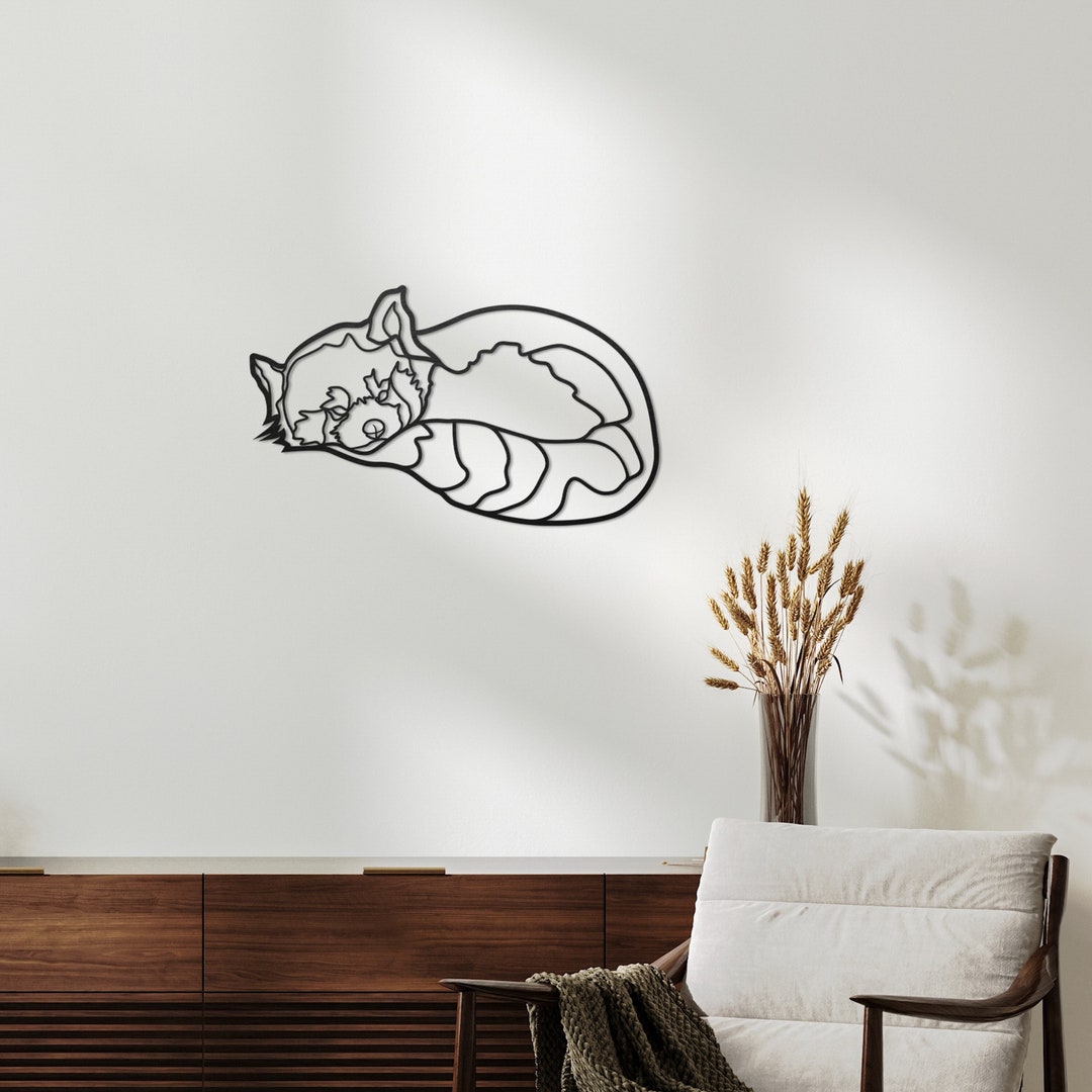 Wooden Red Panda Wall Decor, Red Panda Wall Art, Gift for Her, Wooden
