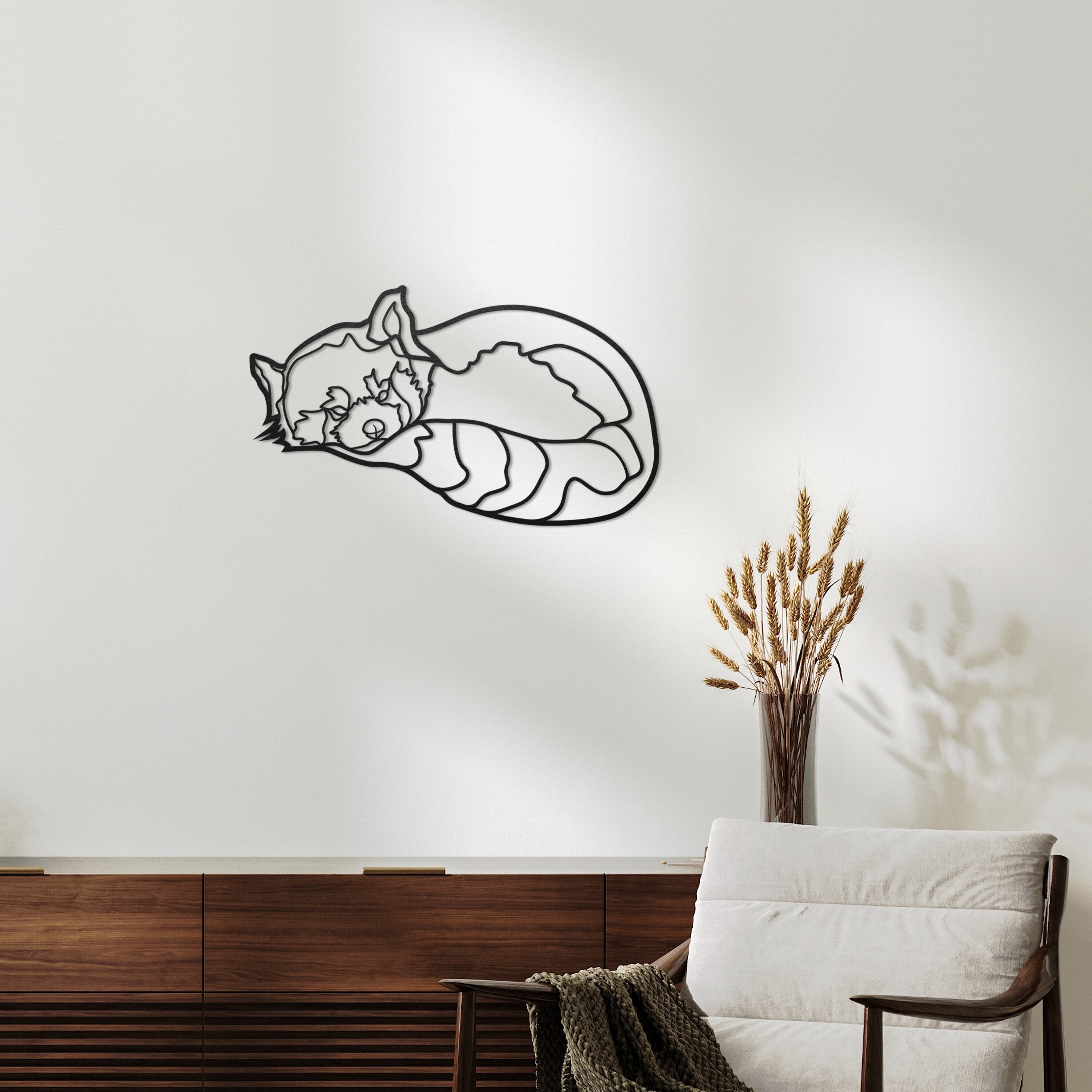 Wooden Red Panda Wall Decor, Christmas Gift, Red Panda Wall Art, Gift for Her, Wooden Wall Art, Nursery Wall Decor, Red Panda Wall Hanging,