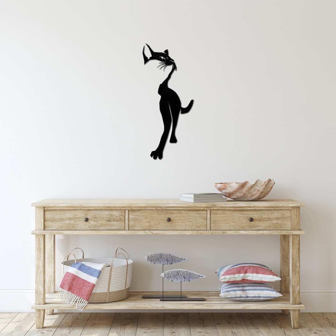 Wooden Cat Wall Art Laser Cut Mdf Wall Art Mdf Wall Decor Etsy