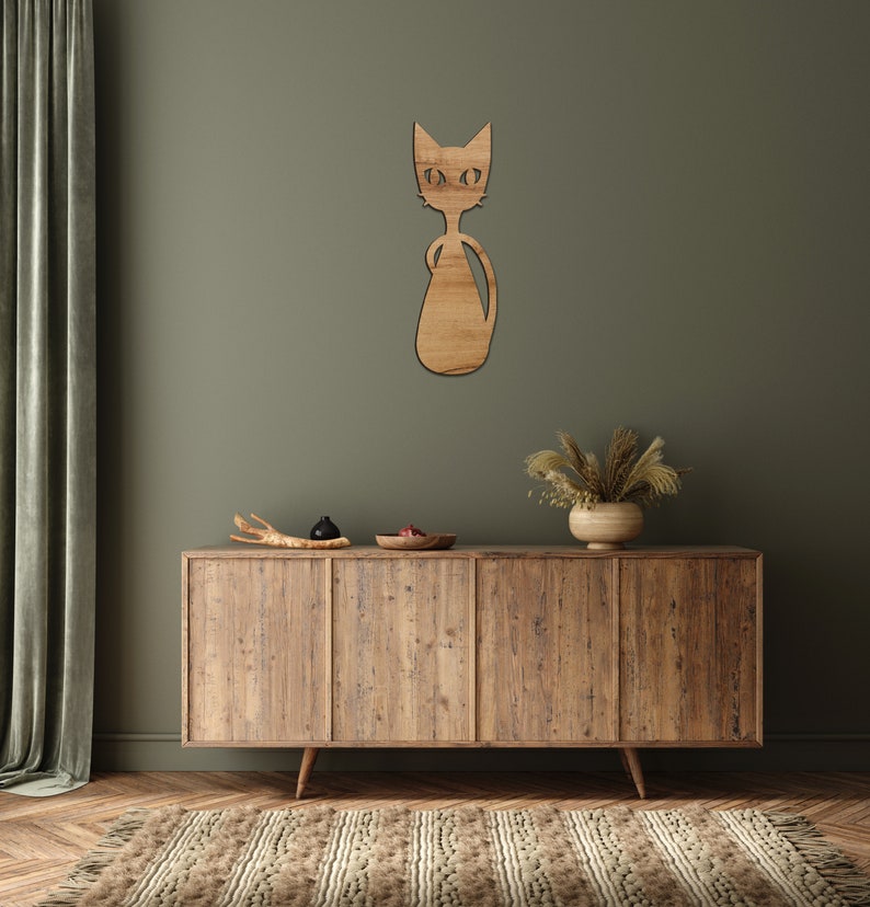 Cat Wall Art Wooden Cat Wall Art Valentine's Day Gift Etsy