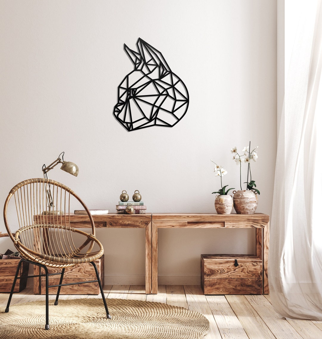 Wooden Cat Geometric Animal Wall Art, Mdf Wall Decor, Gift for Cat Lover, Geometric Cat Art ...