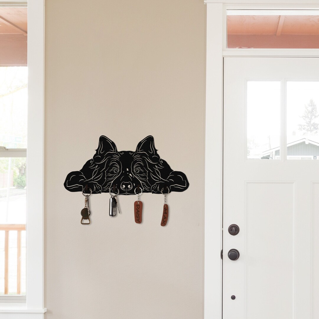 Wooden Keey Holder, Gift for Her, Border Collie Key Holder, Christmas ...