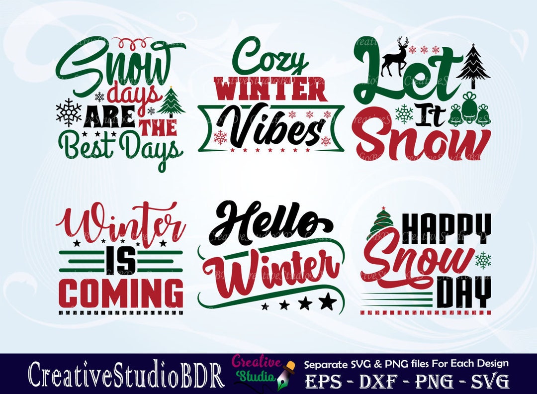 Christmas SVG Bundle Cut File Winter Svg Bundle Holiday Svg - Etsy