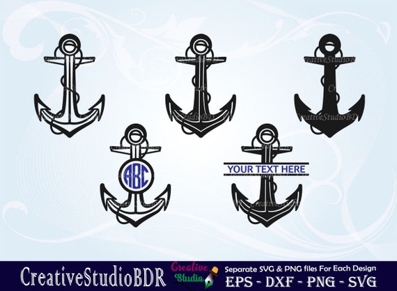 Anchor Ship SVG Bundle, Anchor Svg, Boat Anchor Svg, Nautical Svg, Anchor  Silhouette, Anchor Outline, Anchor Monogram