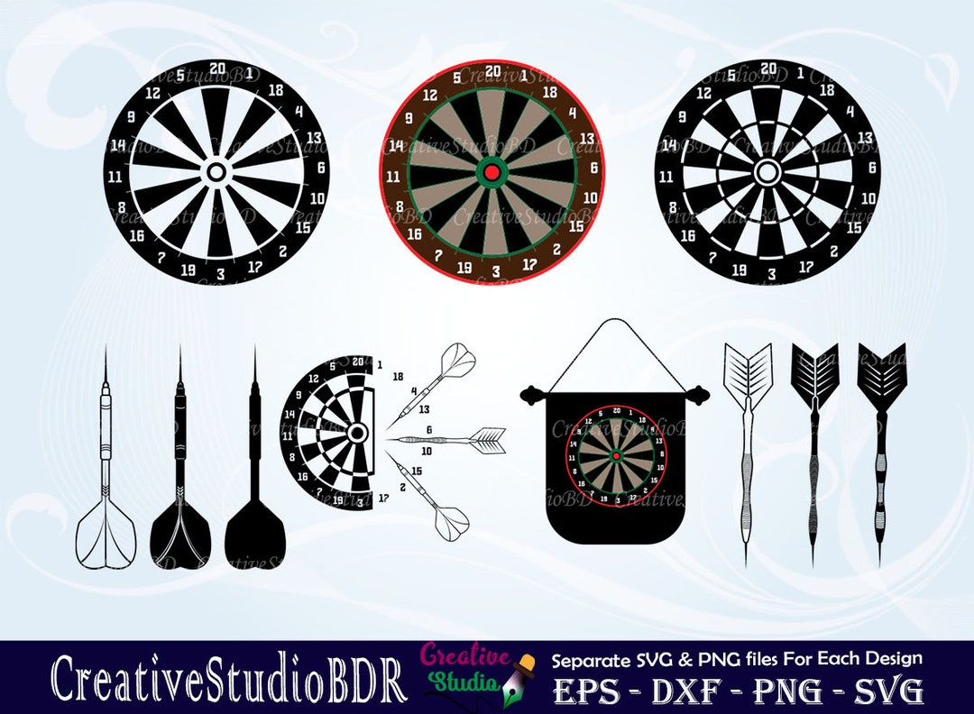 Dart SVG Bundle Cut File, Dartboard Svg, Target Svg, Shooting Target