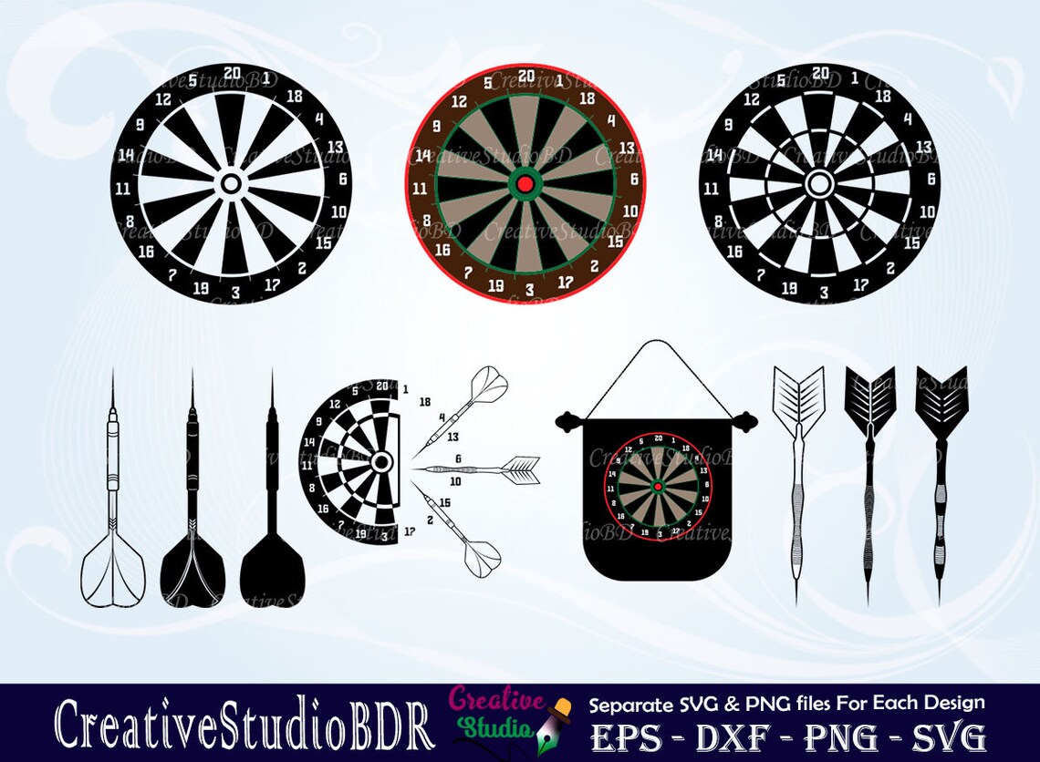 Dart SVG Bundle Cut File, Dartboard Svg, Target Svg, Shooting Target