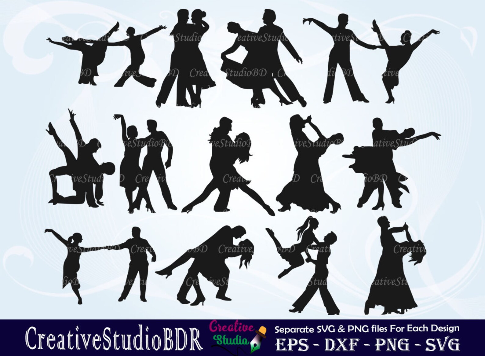 Ballroom Dance SVG Bundle, Ballroom Silhouette, Dance Svg, Dances Svg ...
