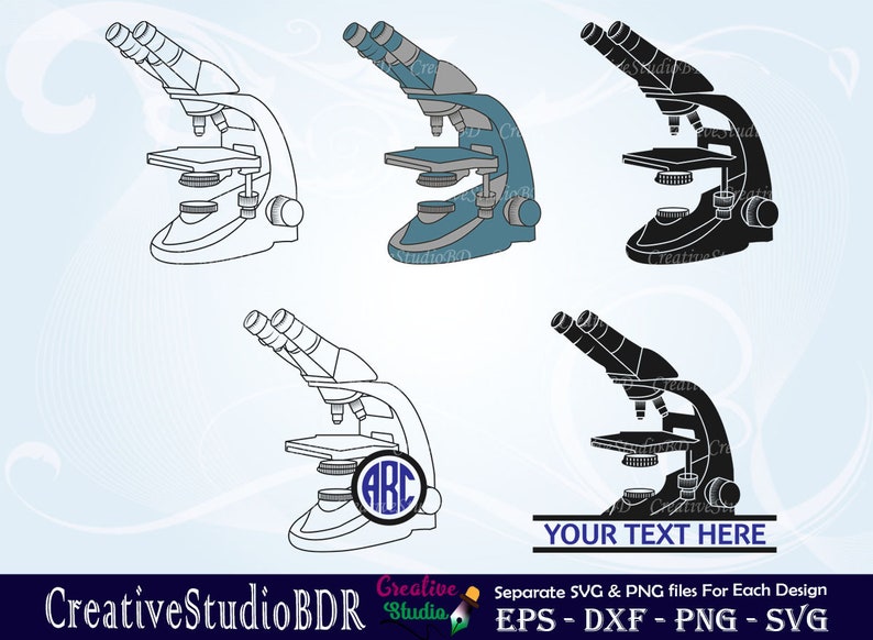 Microscope SVG Bundle, Laboratory Svg, Science Svg, Research Svg