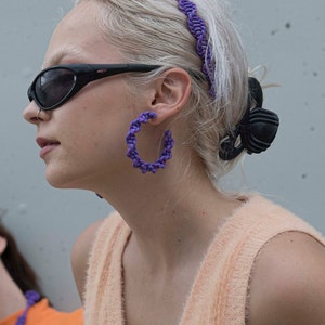 PURPLE SPIRAL hoop earrings image 5