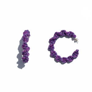 PURPLE SPIRAL hoop earrings image 4