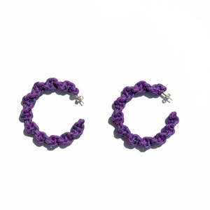 PURPLE SPIRAL hoop earrings image 2