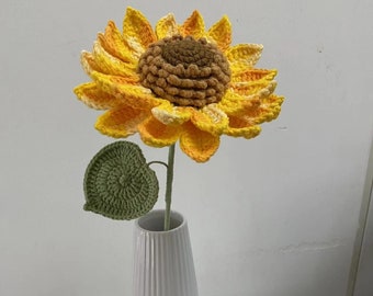 Handmade knitted Sunflower, Crochet Sunflower Bouquet, Crocheted Flowers set,Gift for her, mom, friends,parents, anniversary gift