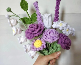 Customized bouquet, crocheted bouquet,Home decoration,Any room decoration,packable,Crochet bouquet,Mother's Day gift,Floral decorating