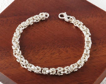 Buy Solid Silver Byzantine Bracelet Sterling Silver Viking