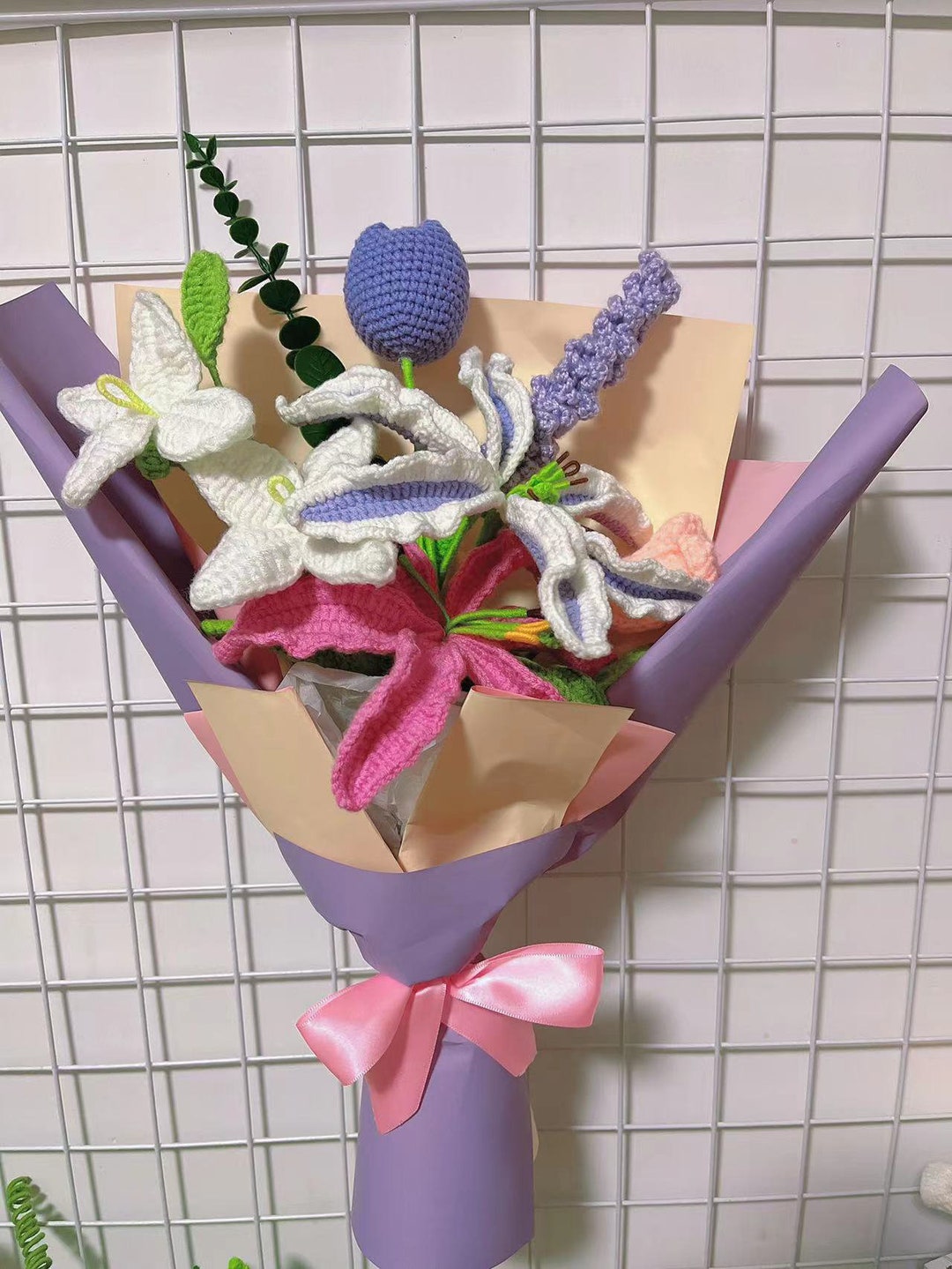 Knitted Flowers Crochet Flowers Bouquet Handmade Knitted Etsy