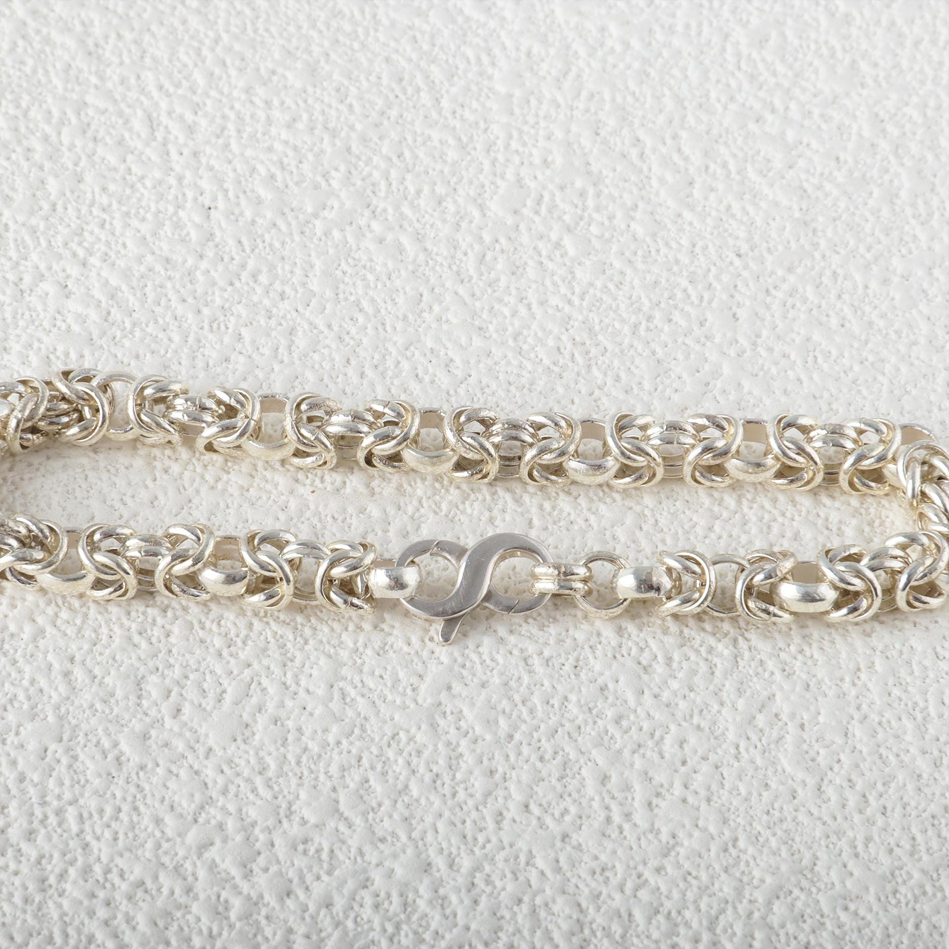 Solid Silver Byzantine Bracelet Sterling Silver Viking Bracelet
