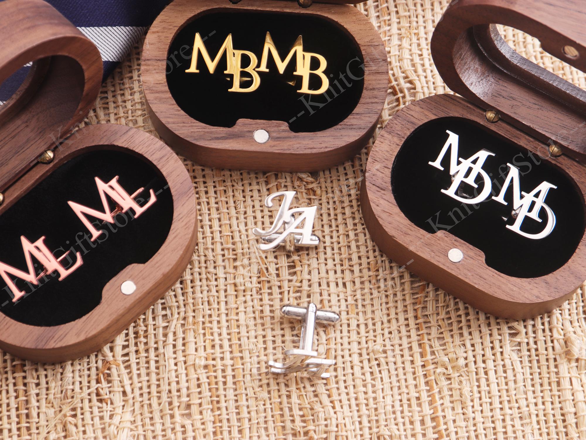 Personalized Groomsmen Cufflinks, Custom Initial Cufflinks, Groomsman Gifts, Best Man Gift, Wedding Cuff Links for Groom, Initials Cufflink