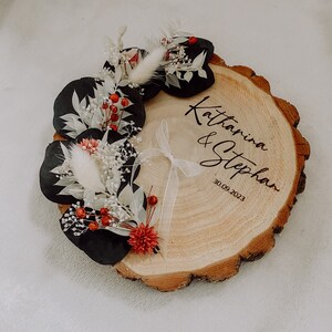 Almofada de anel de madeira | Casamento (personalizado)
