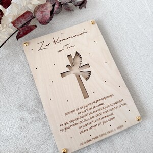 Carte en bois | Don en espèces | Communion