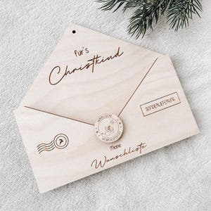 Briefumschlag aus Holz | Geschenk | Wunschliste fürs Christkind | Wunschzettel | Weihnachten