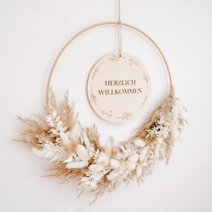 Door wreath &quot;Welcome&quot; with dried flowers
