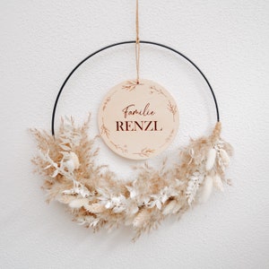 Door wreath Family personalized with dried flowers image 2